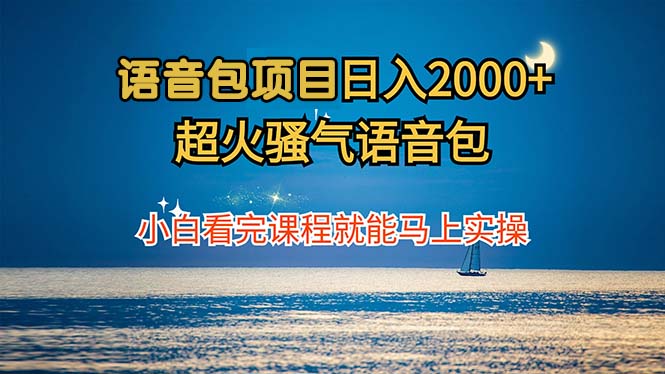 语音包项目 日入2000+ 超火骚气语音包小白看完课程就能马上实操-康仁安网创