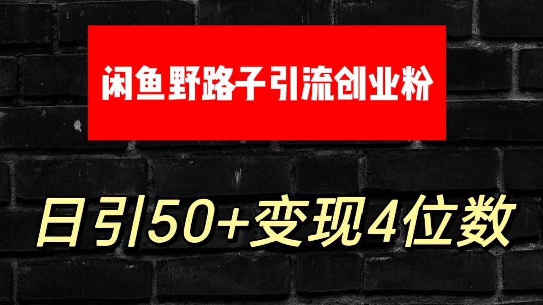大眼闲鱼野路子引流创业粉,日引50+单日变现四位数-康仁安网创