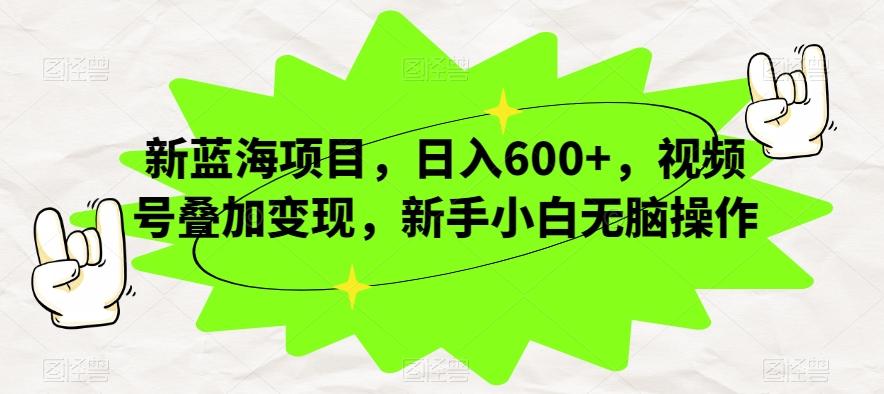 新蓝海项目,日入600+,视频号叠加变现,新手小白无脑操作【揭秘】-康仁安网创