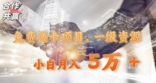 免费送卡项目,一级资源,小白月入5万+-康仁安网创