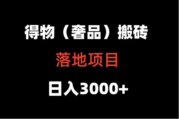 得物搬砖(高奢)落地项目 日入5000+-康仁安网创