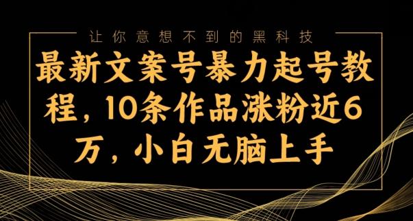 最新文案号暴力起号教程，10条作品涨粉近6万，小白无脑上手-康仁安网创