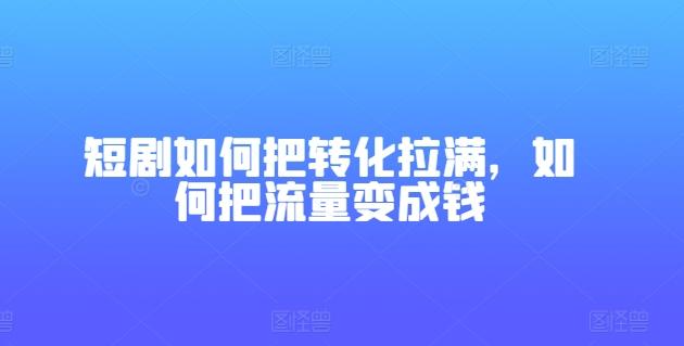 短剧如何把转化拉满,如何把流量变成钱-康仁安网创
