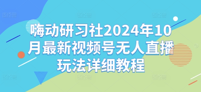 嗨动研习社2024年10月最新视频号无人直播玩法详细教程-康仁安网创