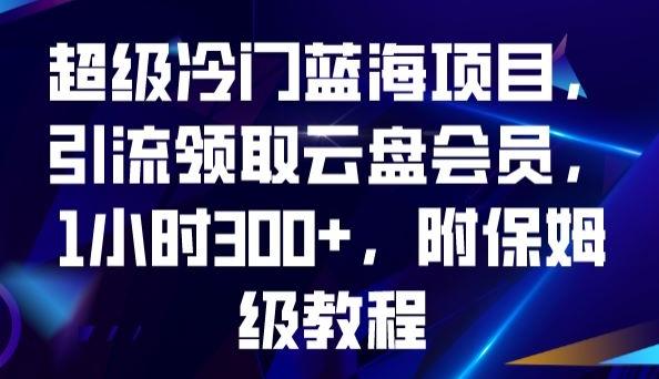 超级冷门蓝海项目，引流领取云盘会员，1小时300+，附保姆级教程-康仁安网创