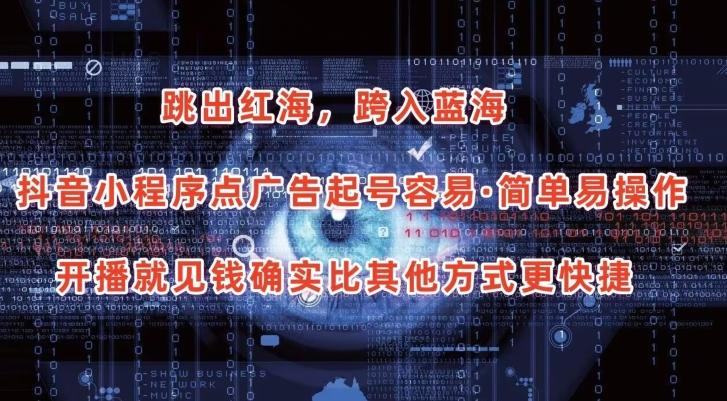 抖音小程序点广告项目,起号容易,简单易操作,开播就见有收益【揭秘】-康仁安网创