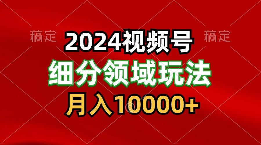 2024视频号分成计划细分领域玩法，每天5分钟，月入1W+-康仁安网创
