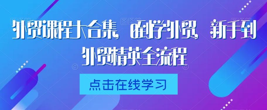 外贸课程大合集，0到1学外贸，新手到外贸精英全流程-康仁安网创
