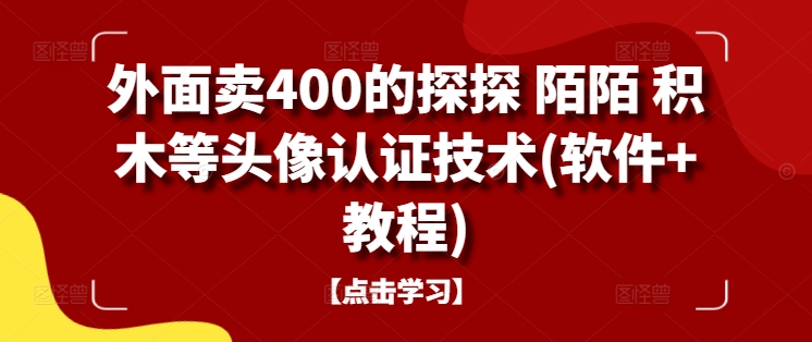 外面卖400的探探 陌陌 积木等头像认证技术(软件+教程)-康仁安网创