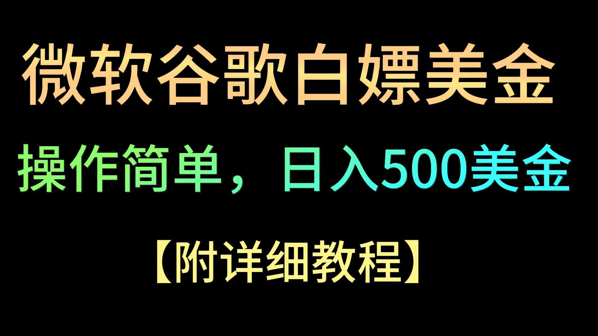 微软谷歌项目3.0,轻松日赚500+美金,操作简单,小白也可轻松入手!-康仁安网创