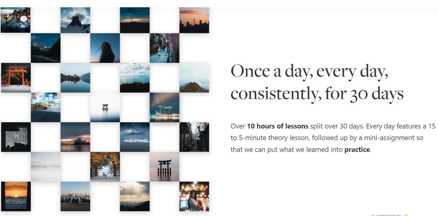 网红摄影师Pat Kay – 30天摄影基础知识加速器教程-30节课-中英字幕-康仁安网创