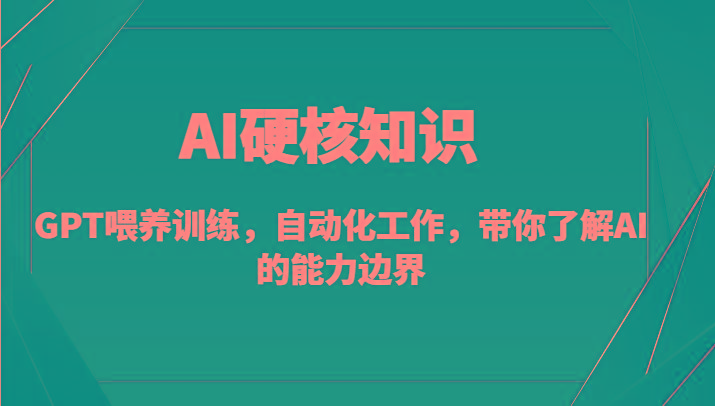 AI硬核知识-GPT喂养训练，自动化工作，带你了解AI的能力边界(10节课)-康仁安网创