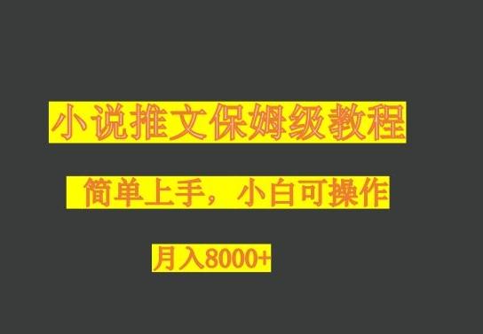 小说推文保姆级教程，小白可操作，月入8000+-康仁安网创