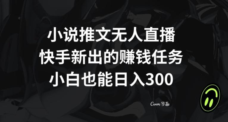 小说推文无人直播，快手新出的赚钱任务，小白也能日入300+【揭秘】-康仁安网创