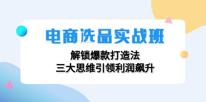 电商选品实战班:解锁爆款打造法,三大思维引领利润飙升-康仁安网创