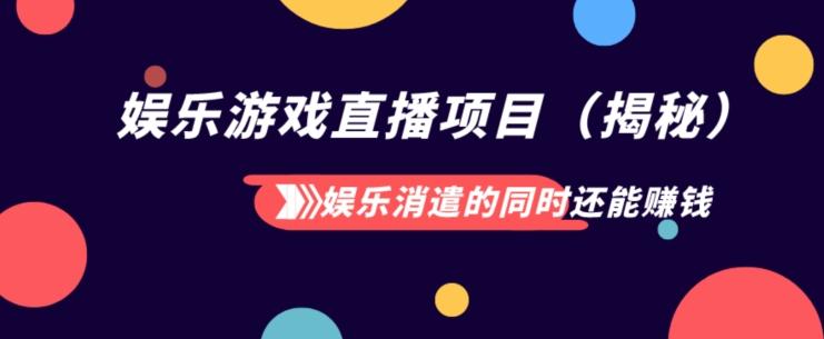 娱乐消遣的同时还能赚钱娱乐游戏直播项目(揭秘)-康仁安网创