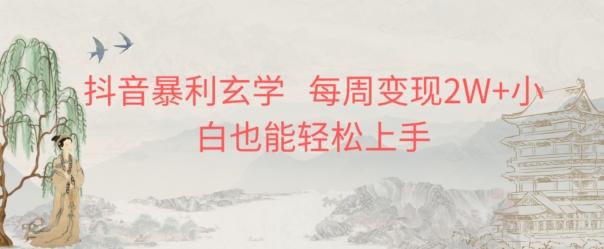 抖音暴利玄学，每周变现2W+小白也能轻松上手-康仁安网创