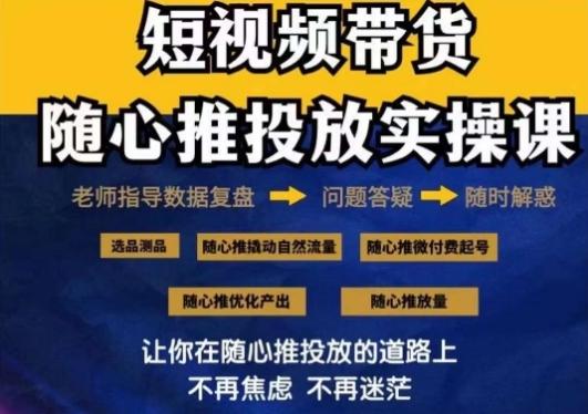 2024好物分享随心推投放实操课,随心推撬动自然流量/微付费起号/优化产出-康仁安网创