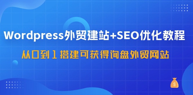 WordPress外贸建站+SEO优化教程,从0到1搭建可获得询盘外贸网站(57节课)-康仁安网创
