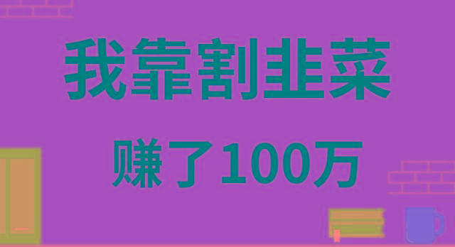 我靠割韭菜赚了 100 万-康仁安网创