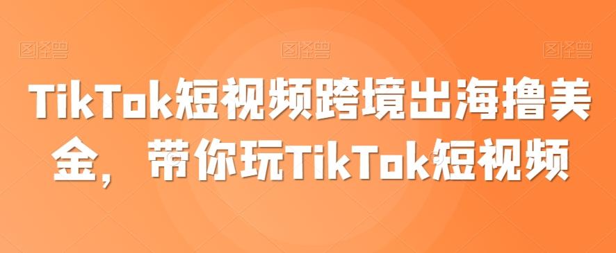 TikTok短视频跨境出海撸美金,带你玩TikTok短视频-康仁安网创