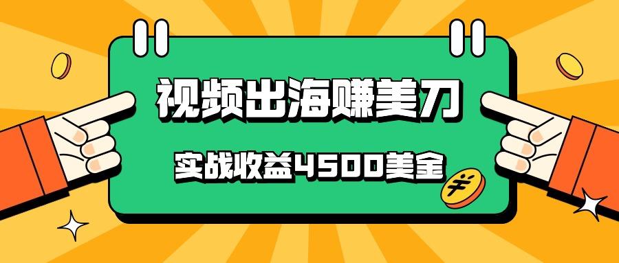 国内爆款视频出海赚美刀，实战收益4500美金，批量无脑搬运，无需经验直接上手-康仁安网创