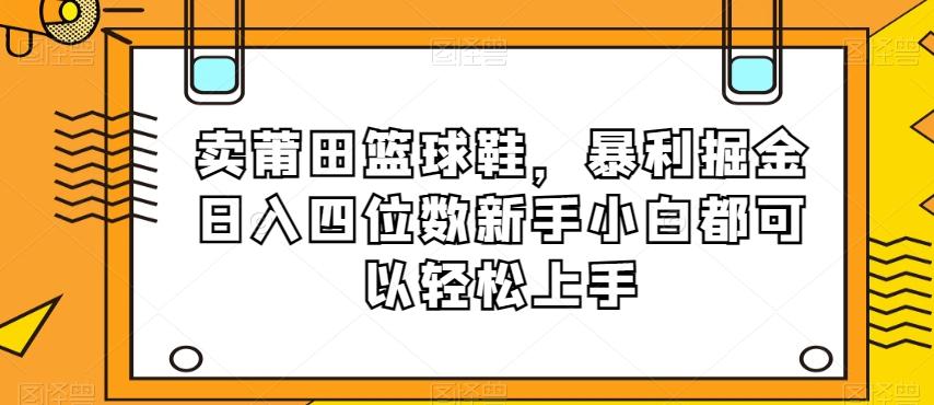 卖莆田篮球鞋，暴利掘金日入四位数新手小白都可以轻松上手【揭秘】-康仁安网创
