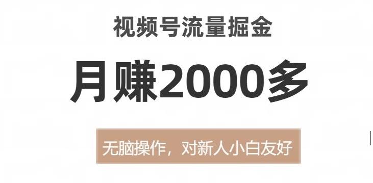 视频号流量掘金，无脑操作，对新人小白友好，月赚2000多【揭秘】-康仁安网创