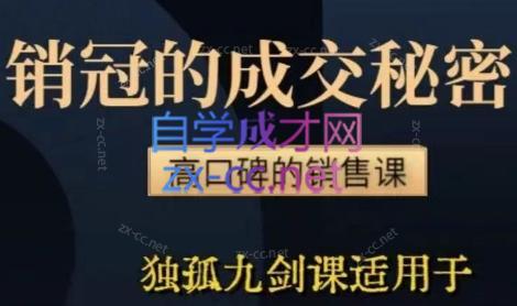李老师·实战派销售视频课|孤独九剑-康仁安网创