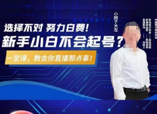 大左教您从0到1做直播带货,选择不对,努力白费,5小时课程搞定那点事,解决你起号问题-康仁安网创