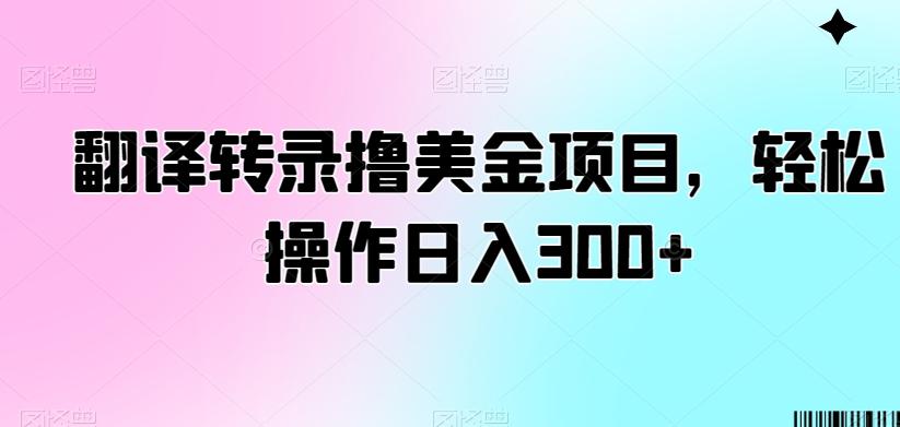翻译转录撸美金项目,轻松操作日入300+【揭秘】-康仁安网创