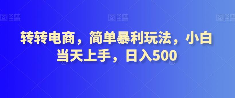 转转电商，简单暴利玩法，小白当天上手，日入500-康仁安网创
