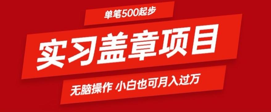 实习代盖章项目一单500起普通人可落地项目小白也可轻易上手-康仁安网创