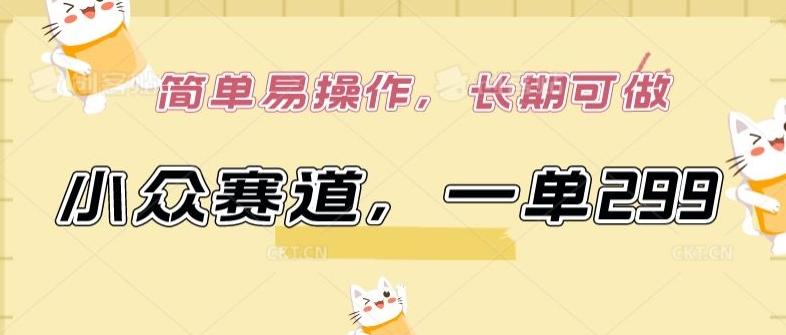 小众赛道，一单299.简单易操作，长期可做【揭秘】-康仁安网创