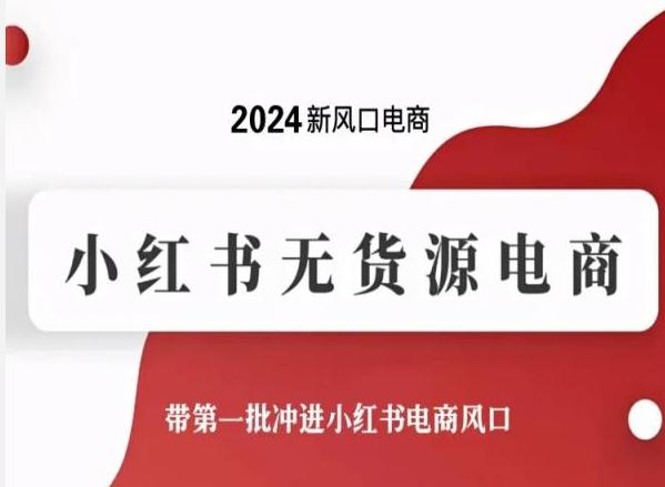 2024新风口电商,小红书无货源电商,带第一批冲进小红书电商风口-康仁安网创
