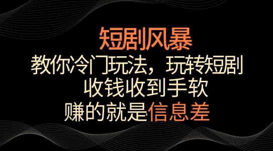短剧风暴,教你冷门玩法,玩转短剧,收钱收到手软【揭秘】-康仁安网创