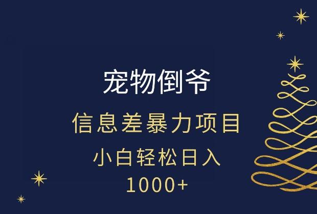 宠物倒爷，暴利的信息差项目，足不出户就有客户，年轻人都喜欢宠物！-康仁安网创