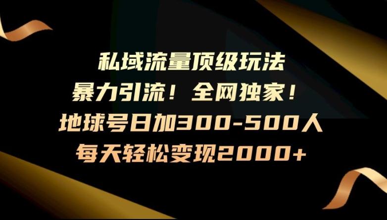 暴力引流,全网独家,地球号日加300-500人,私域流量顶级玩法,每天轻松变现2000+-康仁安网创