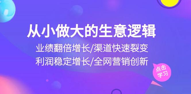 从小做大生意逻辑：业绩翻倍增长/渠道快速裂变/利润稳定增长/全网营销创新-康仁安网创