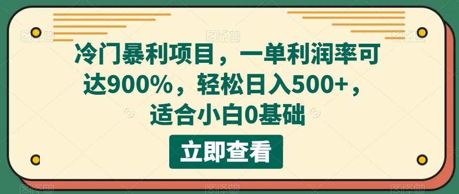 冷门暴利项目,一单利润率可达900%,轻松日入500+,适合小白0基础-康仁安网创