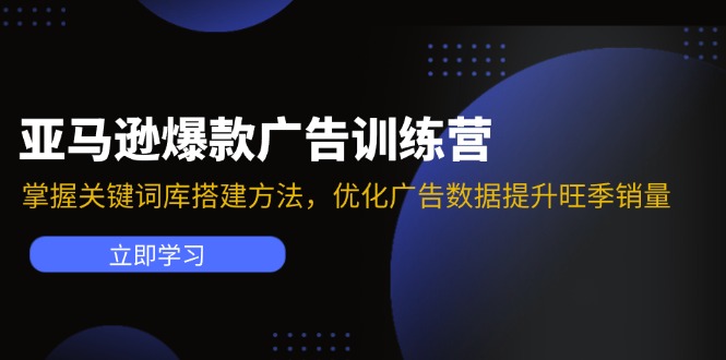亚马逊爆款广告训练营:掌握关键词库搭建方法,优化广告数据提升旺季销量-康仁安网创
