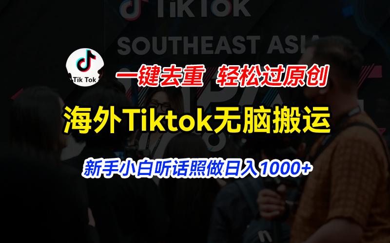 海外Tiktok短视频无脑搬运，一键去重轻松过原创，新手小白听话照做日入...-康仁安网创
