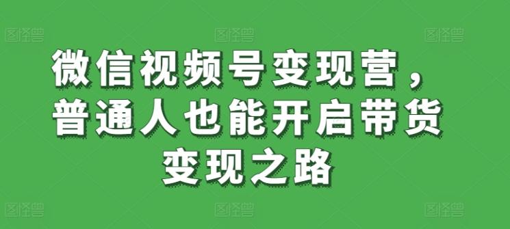 微信视频号变现营，普通人也能开启带货变现之路-康仁安网创