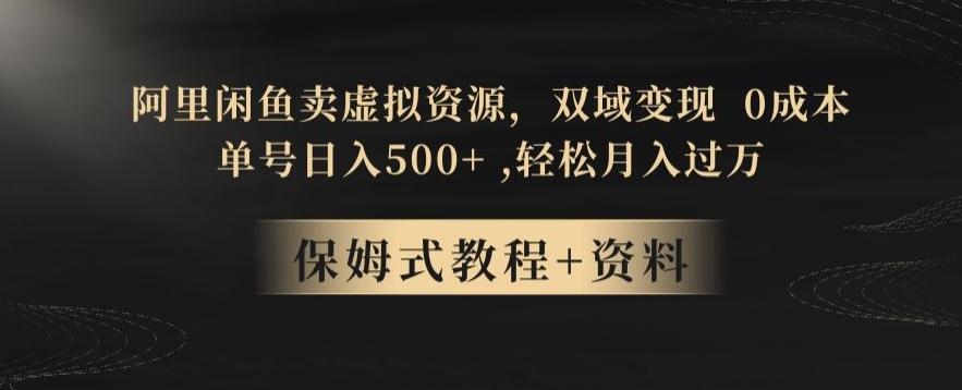 阿里闲鱼卖虚拟资源,双域变现,0成本,日入500+,轻松月入过万-康仁安网创