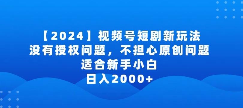 2024视频号短剧玩法,没有授权问题,不担心原创问题,适合新手小白,日入2000+【揭秘】-康仁安网创