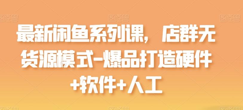 最新闲鱼系列课，店群无货源模式-爆品打造硬件+软件+人工-康仁安网创