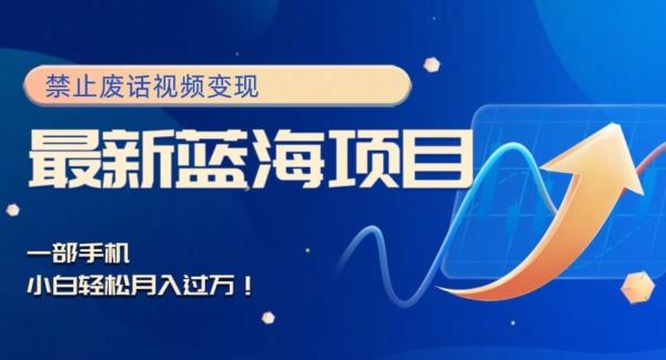 最新蓝海项目,靠禁止废话视频变现,一部手机,小白轻松月入过万!-康仁安网创