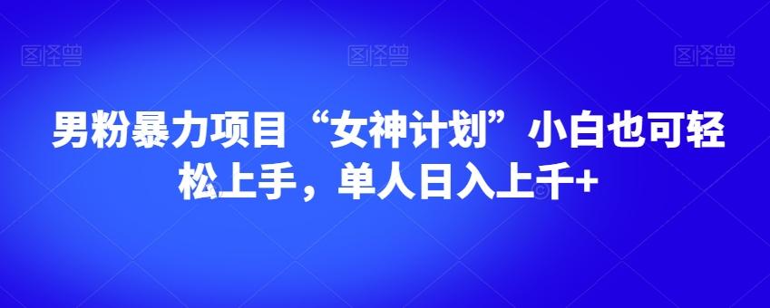 男粉暴力项目“女神计划”小白也可轻松上手，单人日入上千+【揭秘】-康仁安网创