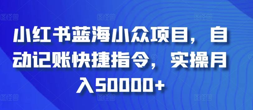 小红书蓝海小众项目，自动记账快捷指令，实操月入50000+【揭秘】-康仁安网创