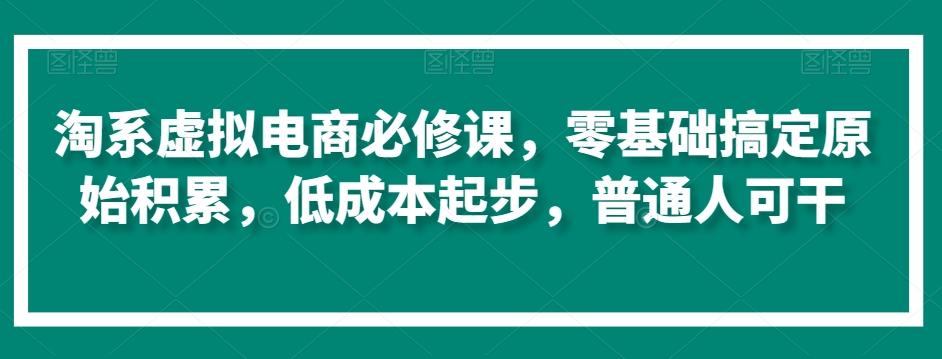 淘系虚拟电商必修课,零基础搞定原始积累,低成本起步,普通人可干-康仁安网创